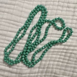 Turquoise Sparkly Beaded 60 Inch Necklace